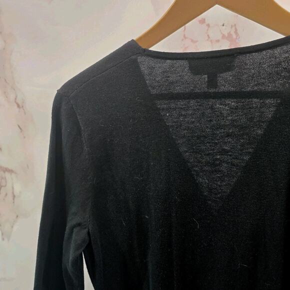 & Other Stories Dress Womens Small 4 6 Black Midi Maxi Long Sweater V Bow Wool - Picture 9 of 16